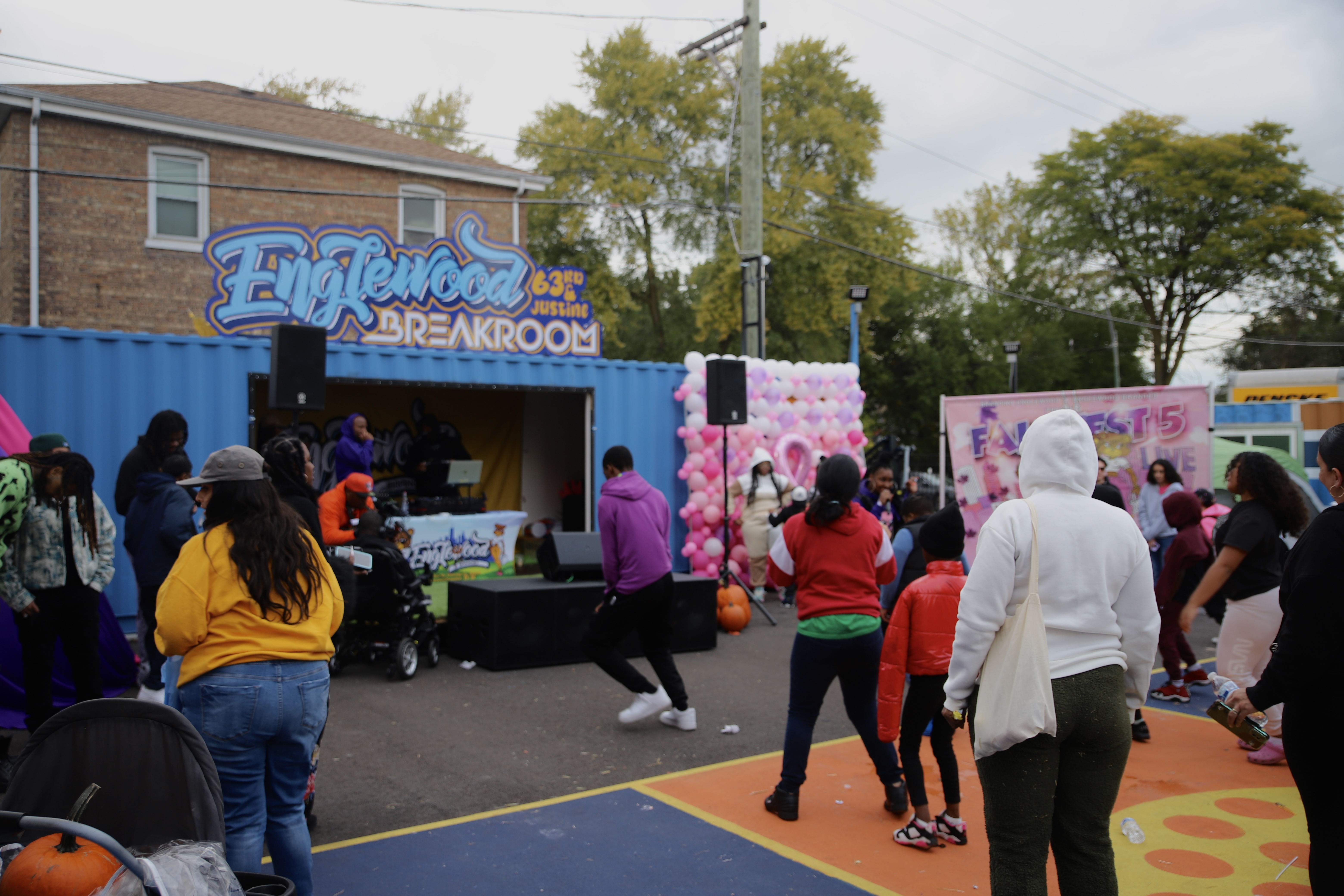 Attendees dancing at the annual Englewood Breakroom Fall Festival | photo by Jana Simovic
